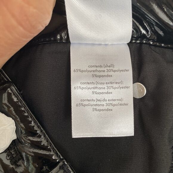 We Wore What Faux Leather Flare Pants 26 Black Shine High Rise Goth Punk Sexy - Picture 11 of 12